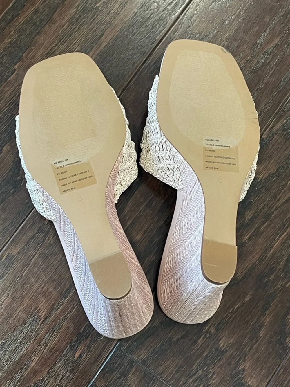 Aqua Areli Wedge Rose Slide Sandal Shoes Women Size 8M NEW